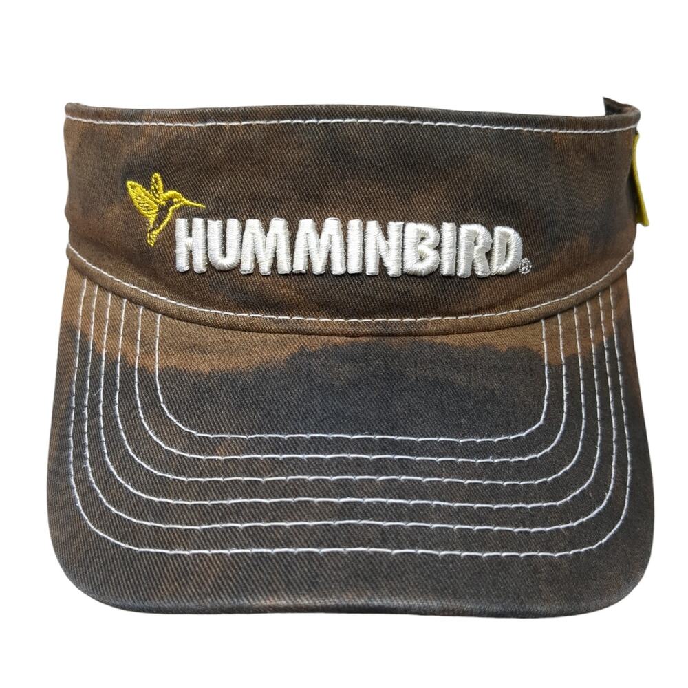 Humminbird Strapback Visor Hat Black One Size Adjustable Embroidered